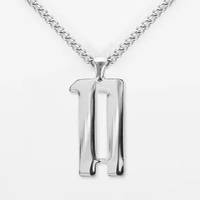 11 Number Pendant with Chain Kids Necklace - Stainless Steel