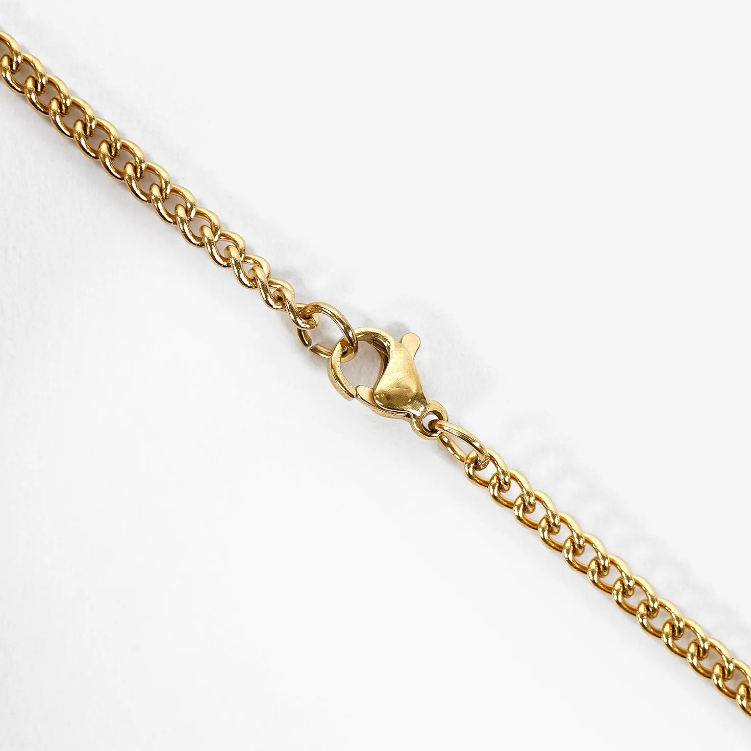 45 Number Pendant with Chain Necklace - Gold Plated Stainless Steel