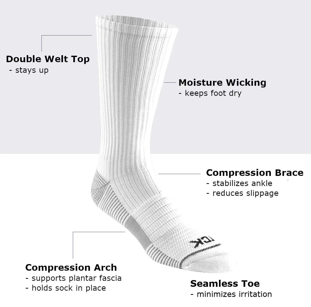 Athletic Crew Socks 3-pack - Made with Recycled Yarns