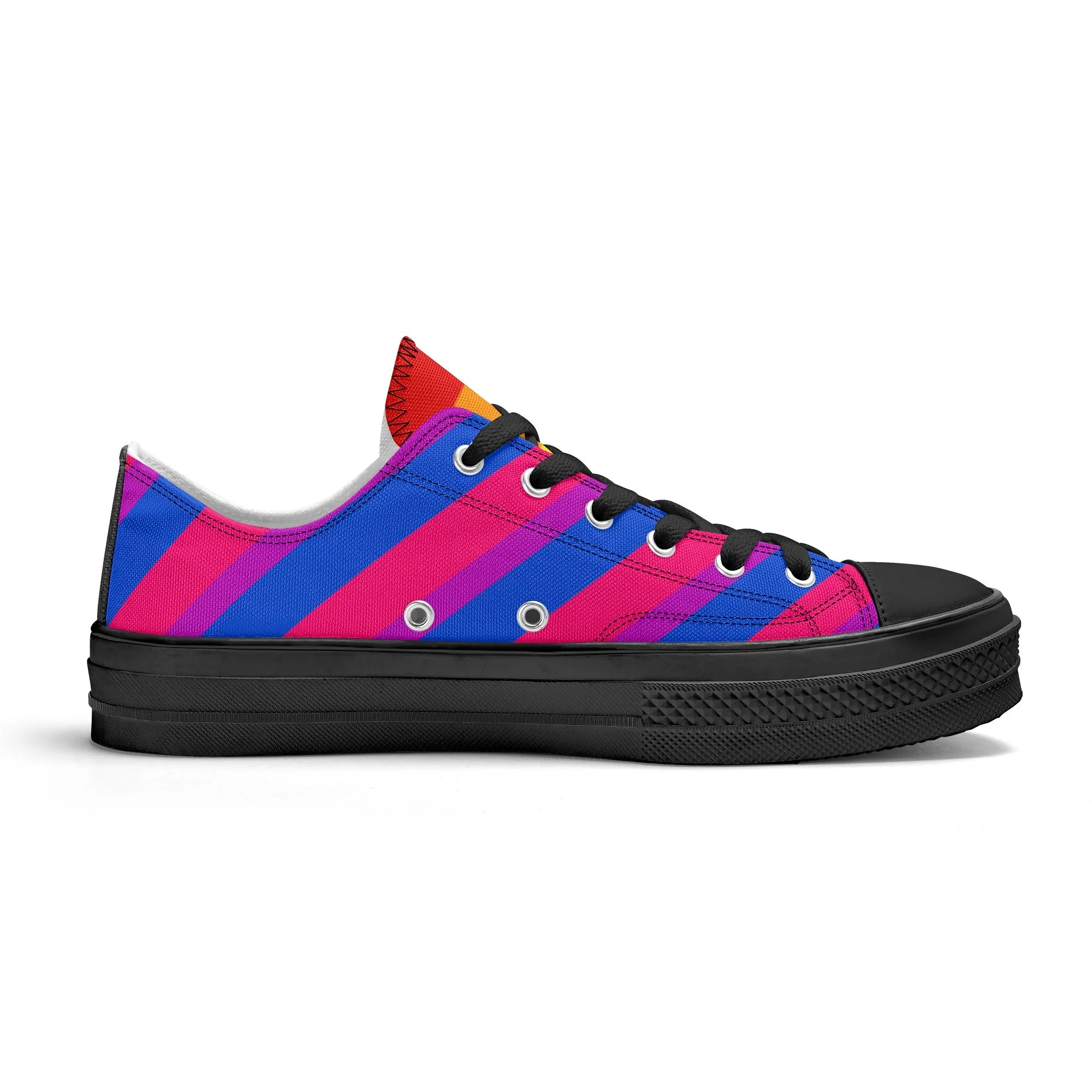Bisexual Pride Collection - Mens Classic Low Top Canvas Shoes for the LGBTQIA  community