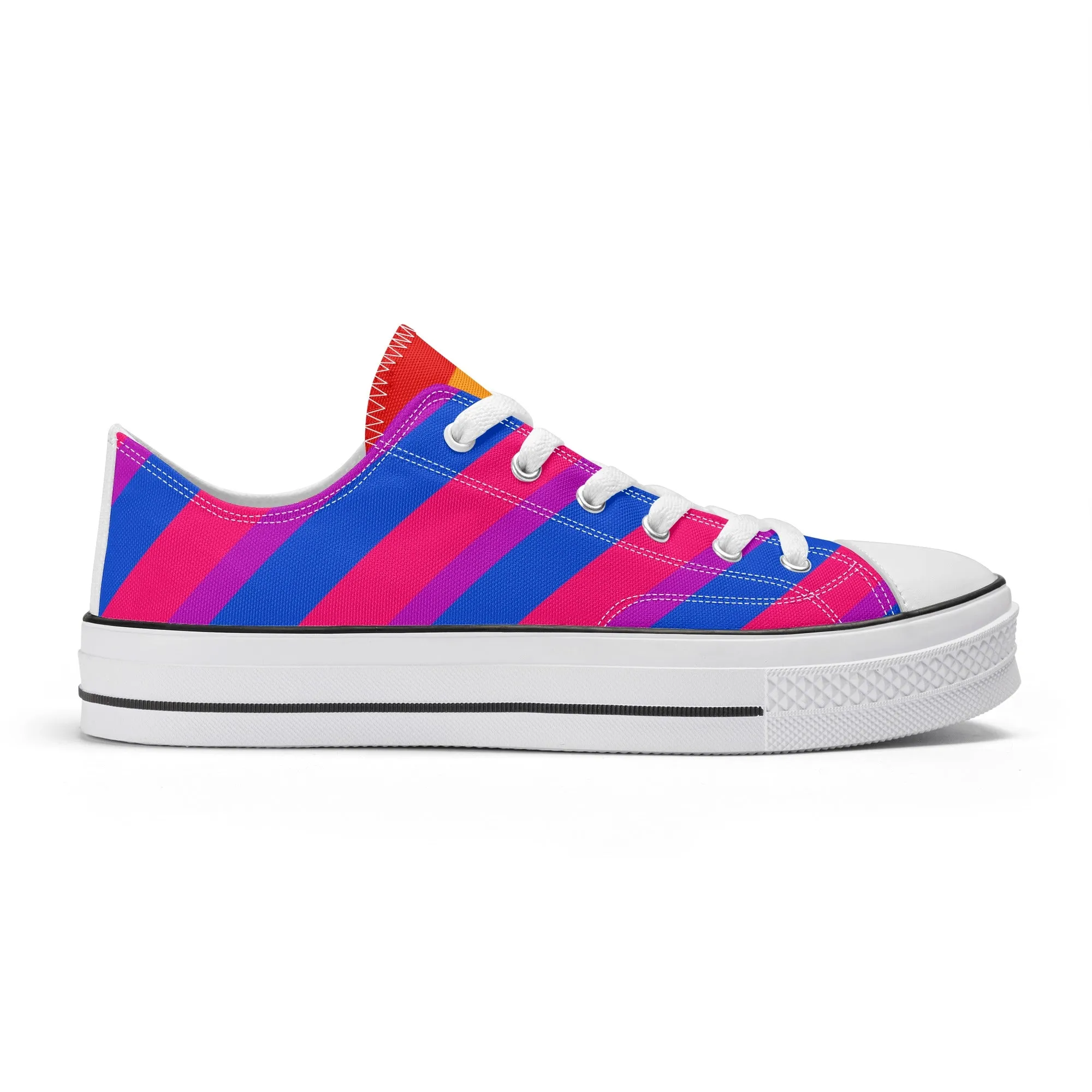 Bisexual Pride Collection - Mens Classic Low Top Canvas Shoes for the LGBTQIA  community