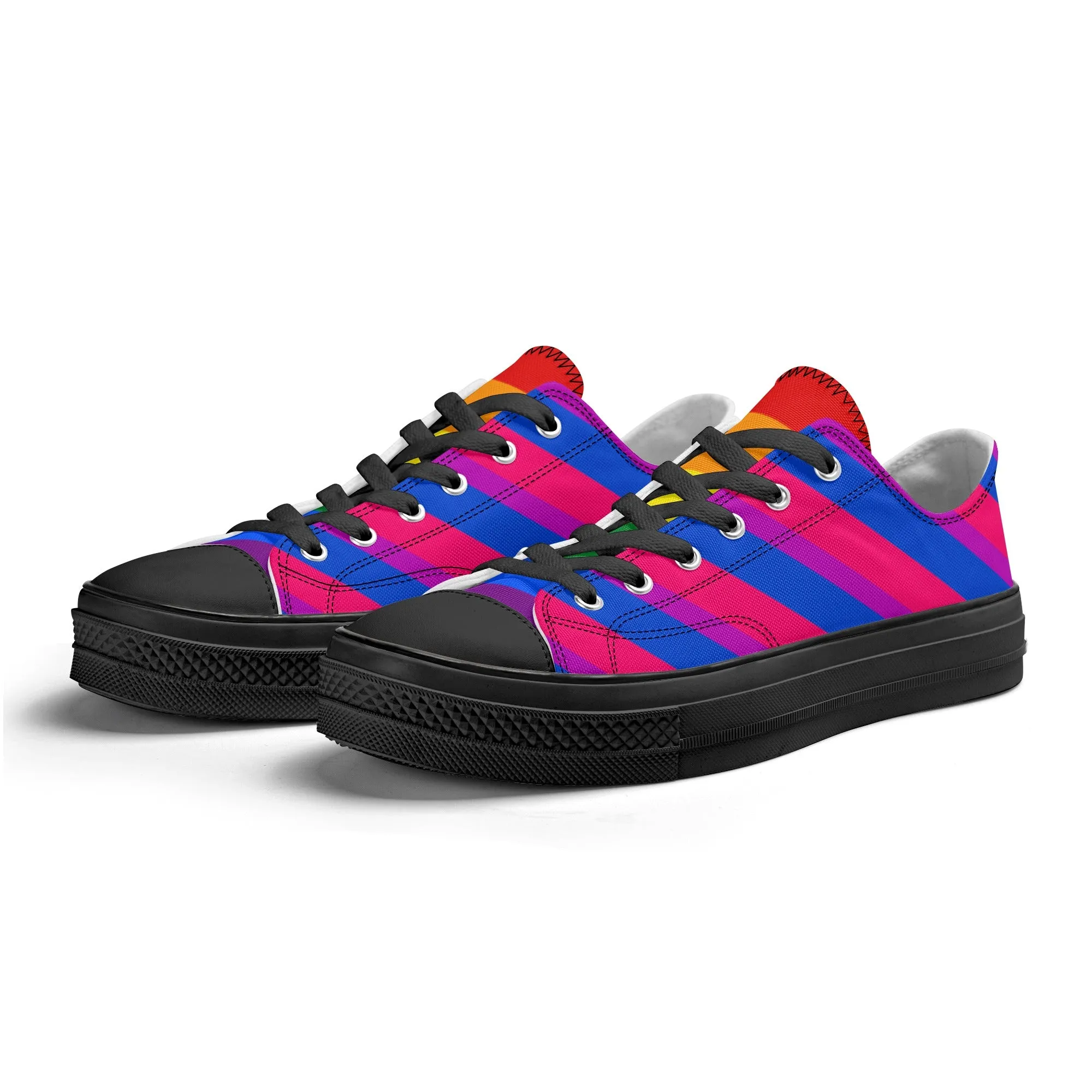 Bisexual Pride Collection - Mens Classic Low Top Canvas Shoes for the LGBTQIA  community