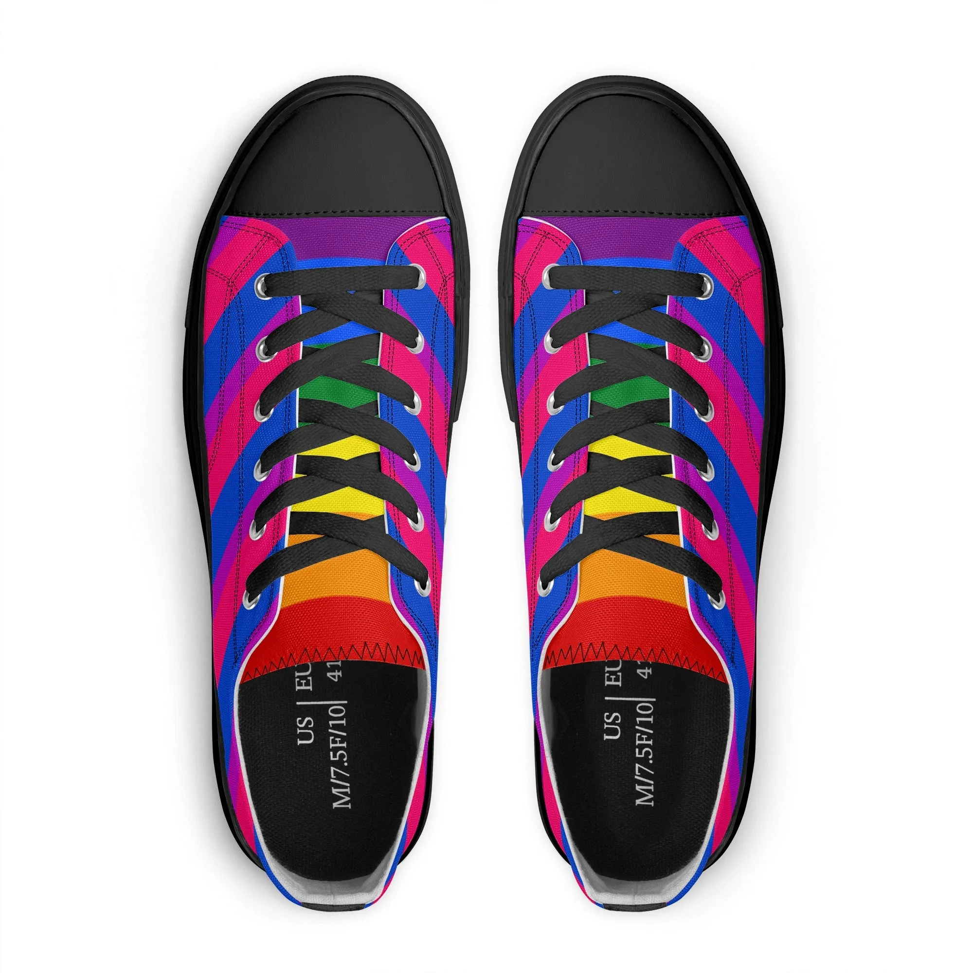 Bisexual Pride Collection - Mens Classic Low Top Canvas Shoes for the LGBTQIA  community