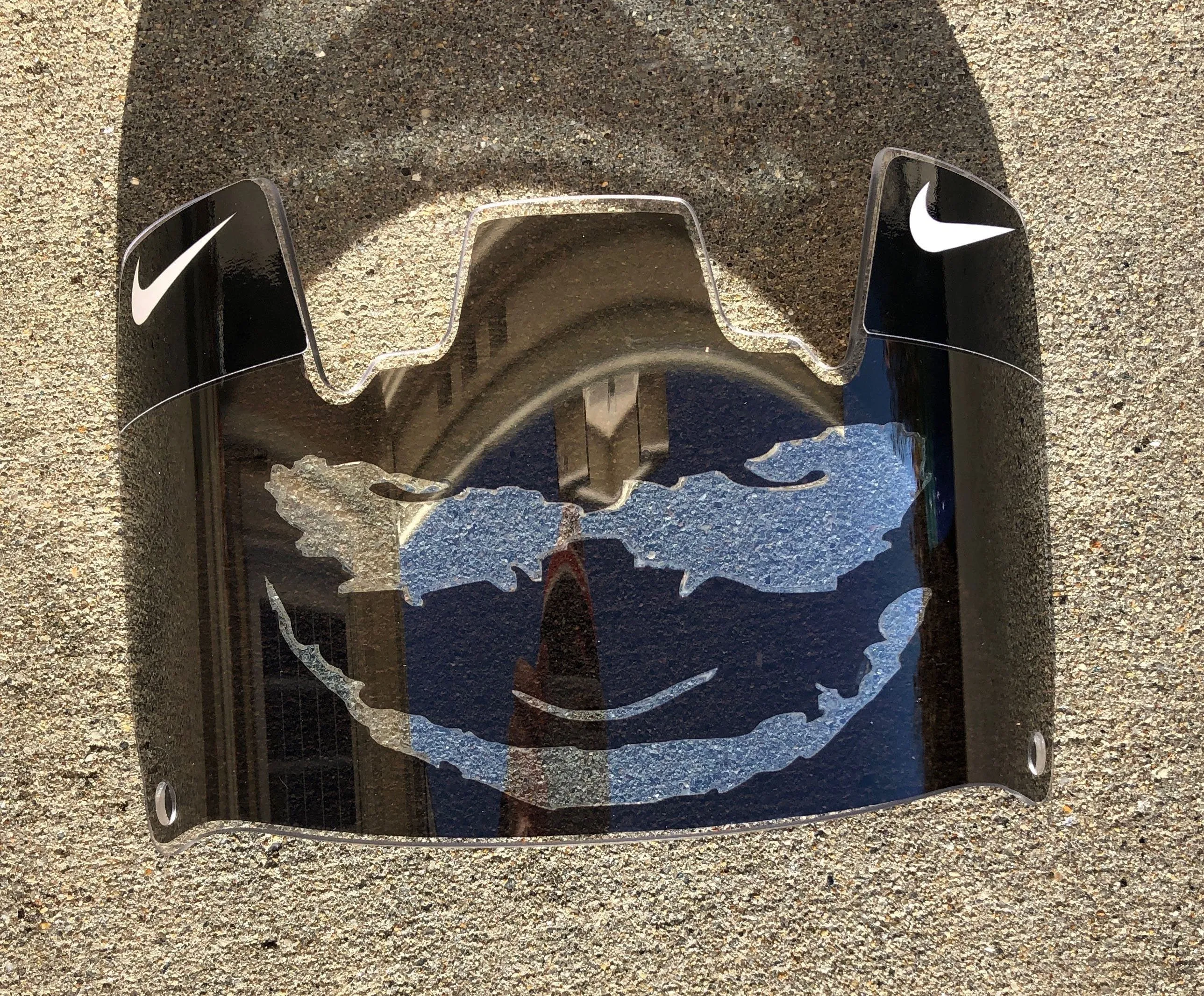 Black Chrome Joker Custom Football Visor