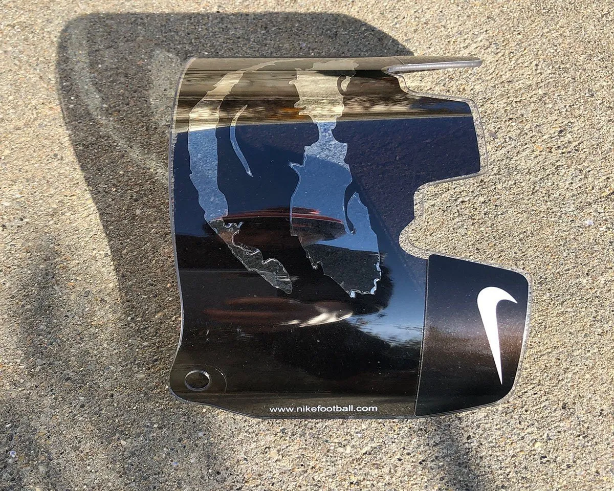Black Chrome Joker Custom Football Visor
