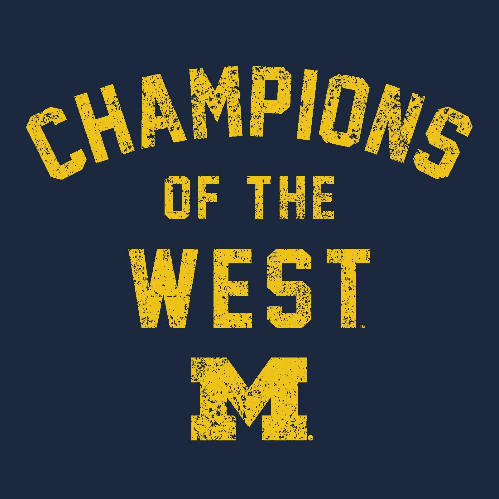 Champions of the West University of Michigan Basic Cotton Short Sleeve T Shirt - Midnight Navy