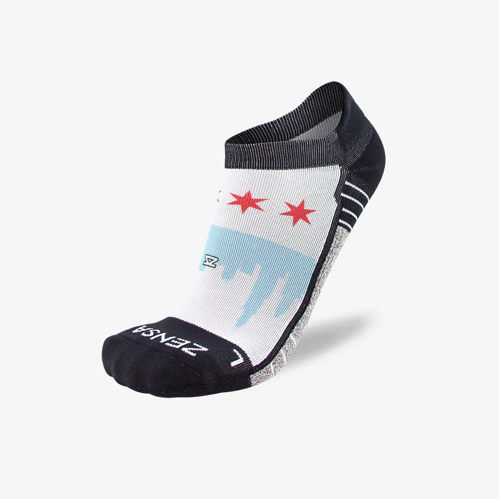 Chicago Flag Skyline Socks (No Show)