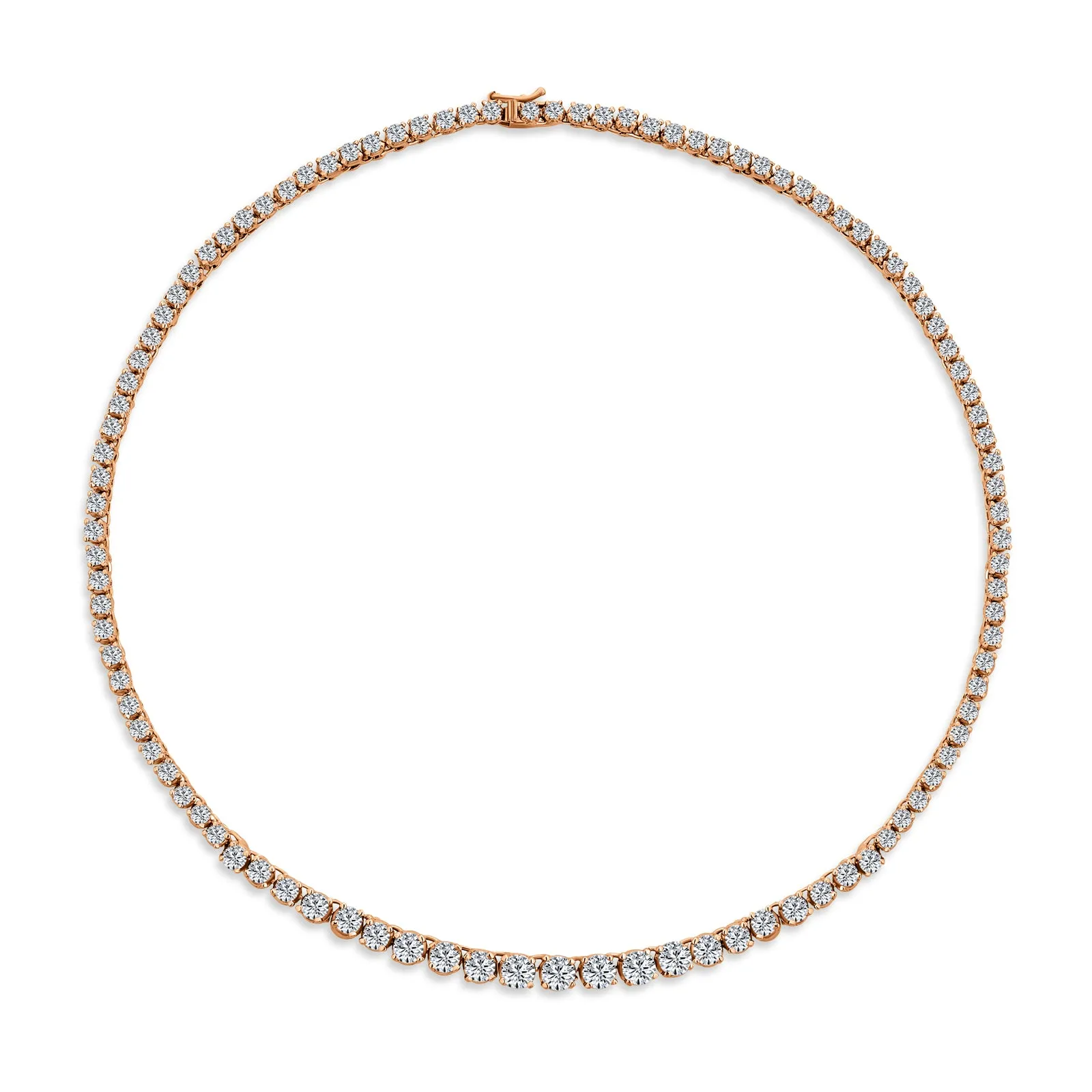 Classic Bridal AAA CZ Prong Set Statement Tennis Necklace Collar Silver Gold