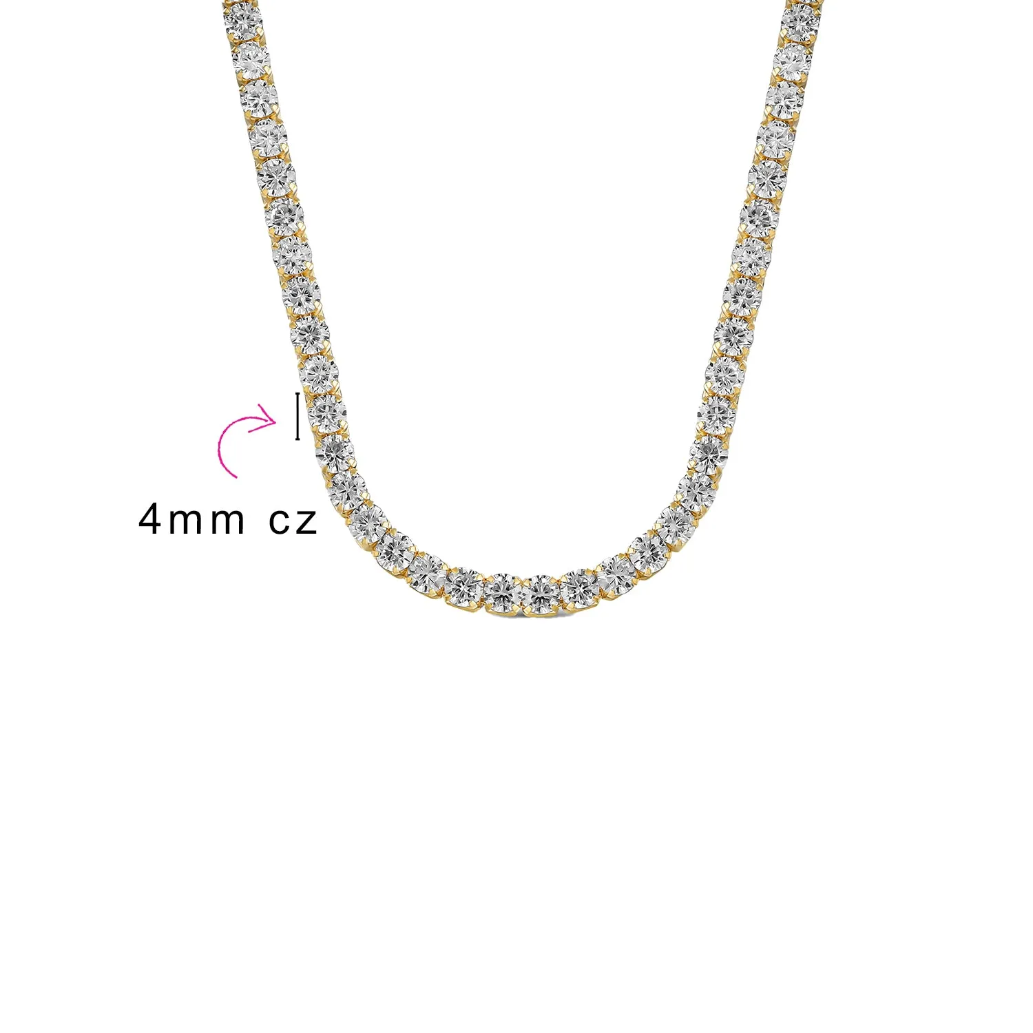 Classic Bridal AAA CZ Prong Set Statement Tennis Necklace Collar Silver Gold
