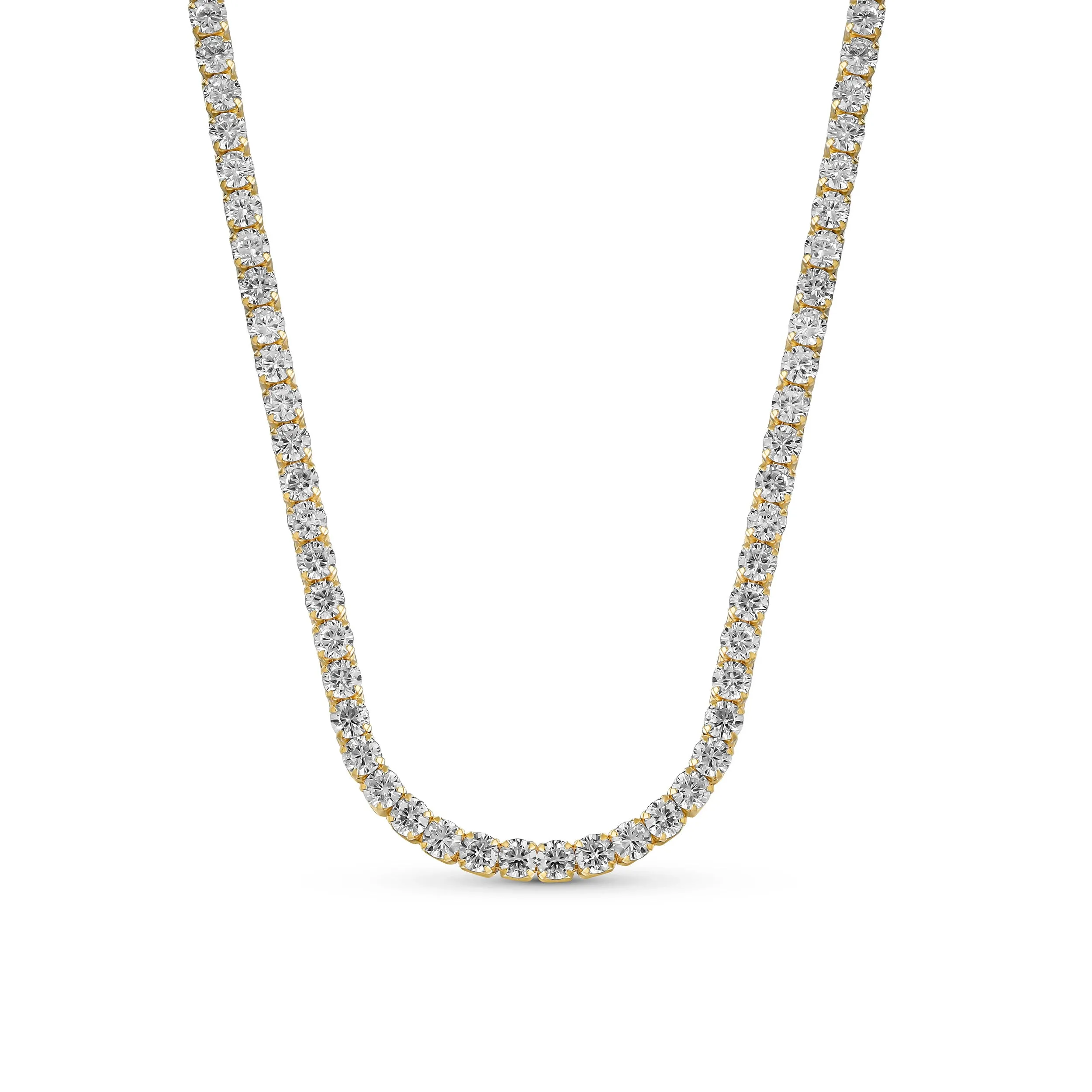 Classic Bridal AAA CZ Prong Set Statement Tennis Necklace Collar Silver Gold