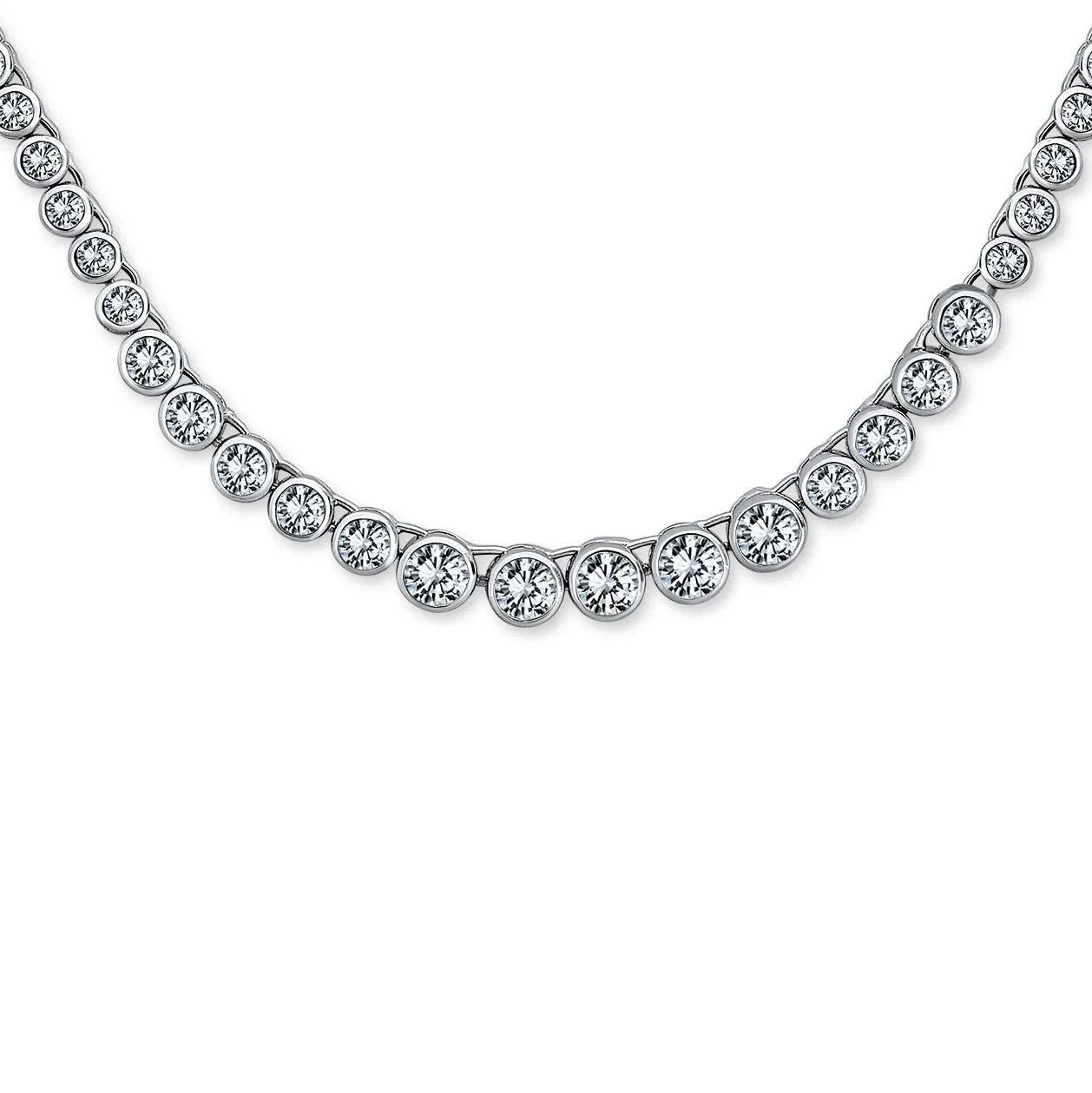 Classic Bridal AAA CZ Prong Set Statement Tennis Necklace Collar Silver Gold