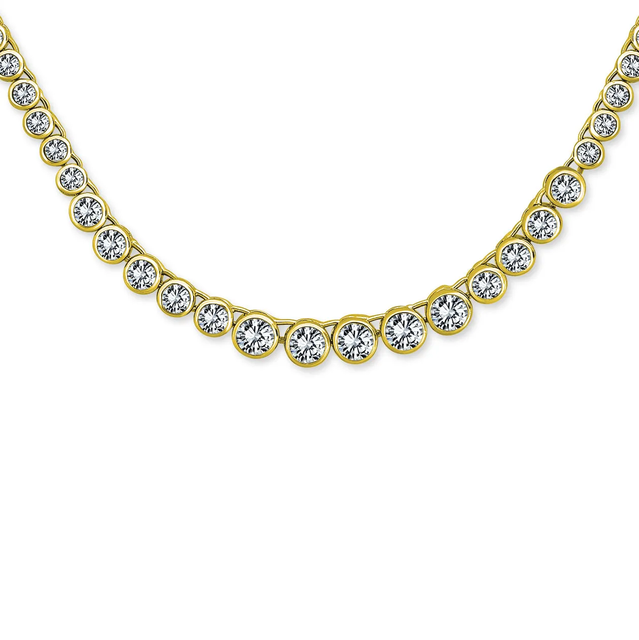 Classic Bridal AAA CZ Prong Set Statement Tennis Necklace Collar Silver Gold
