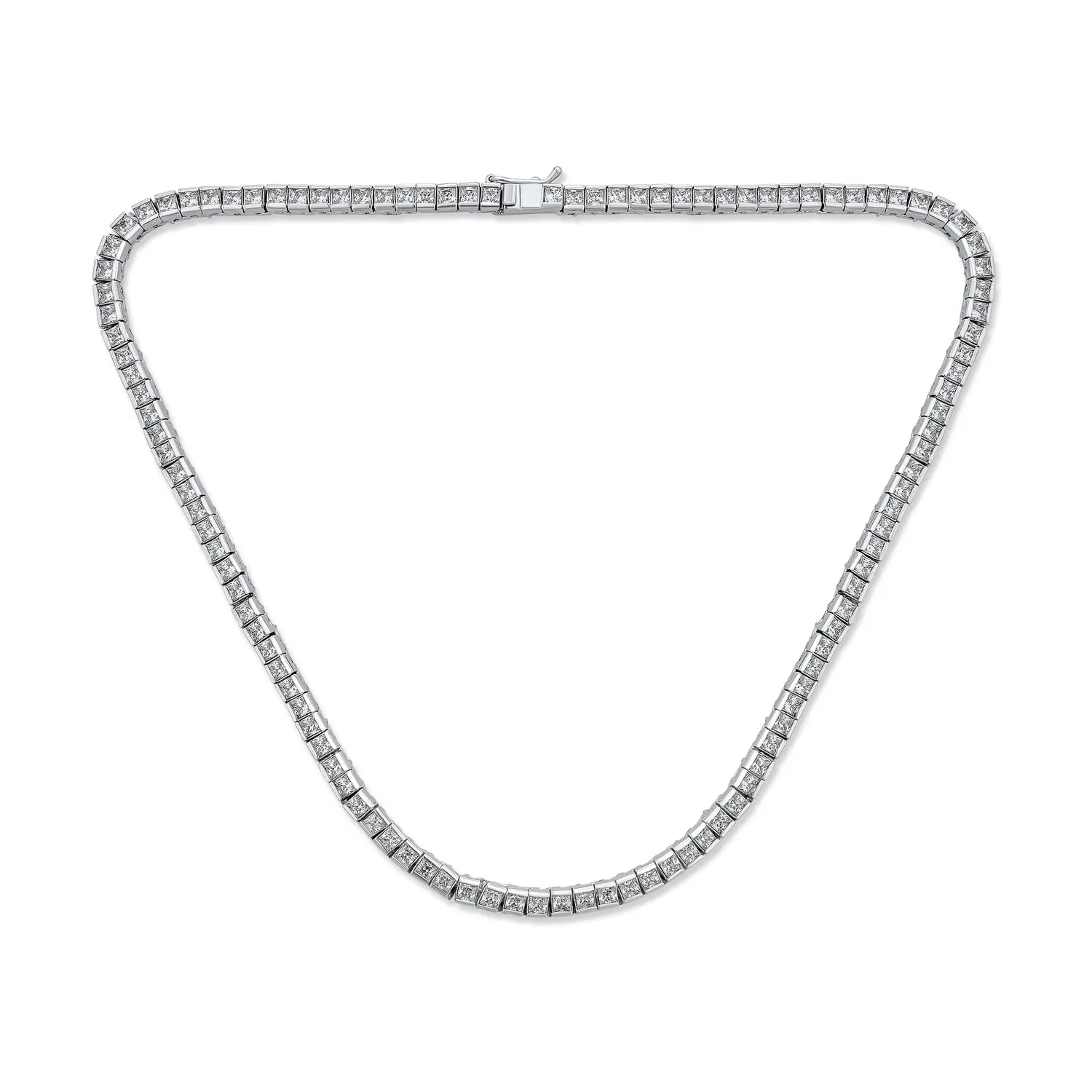 Classic Bridal AAA CZ Prong Set Statement Tennis Necklace Collar Silver Gold