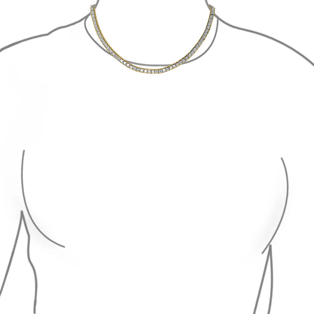 Classic Bridal AAA CZ Prong Set Statement Tennis Necklace Collar Silver Gold