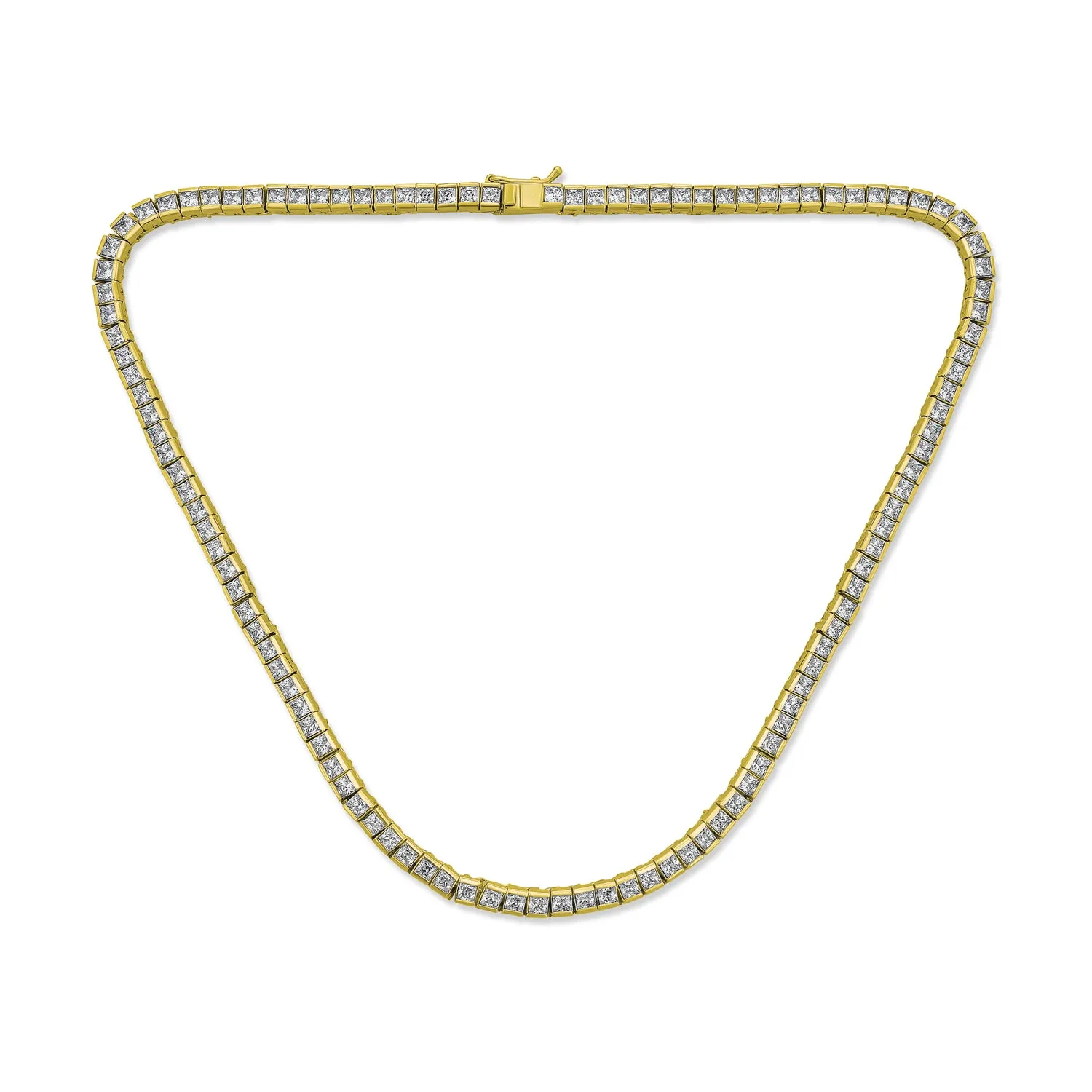 Classic Bridal AAA CZ Prong Set Statement Tennis Necklace Collar Silver Gold