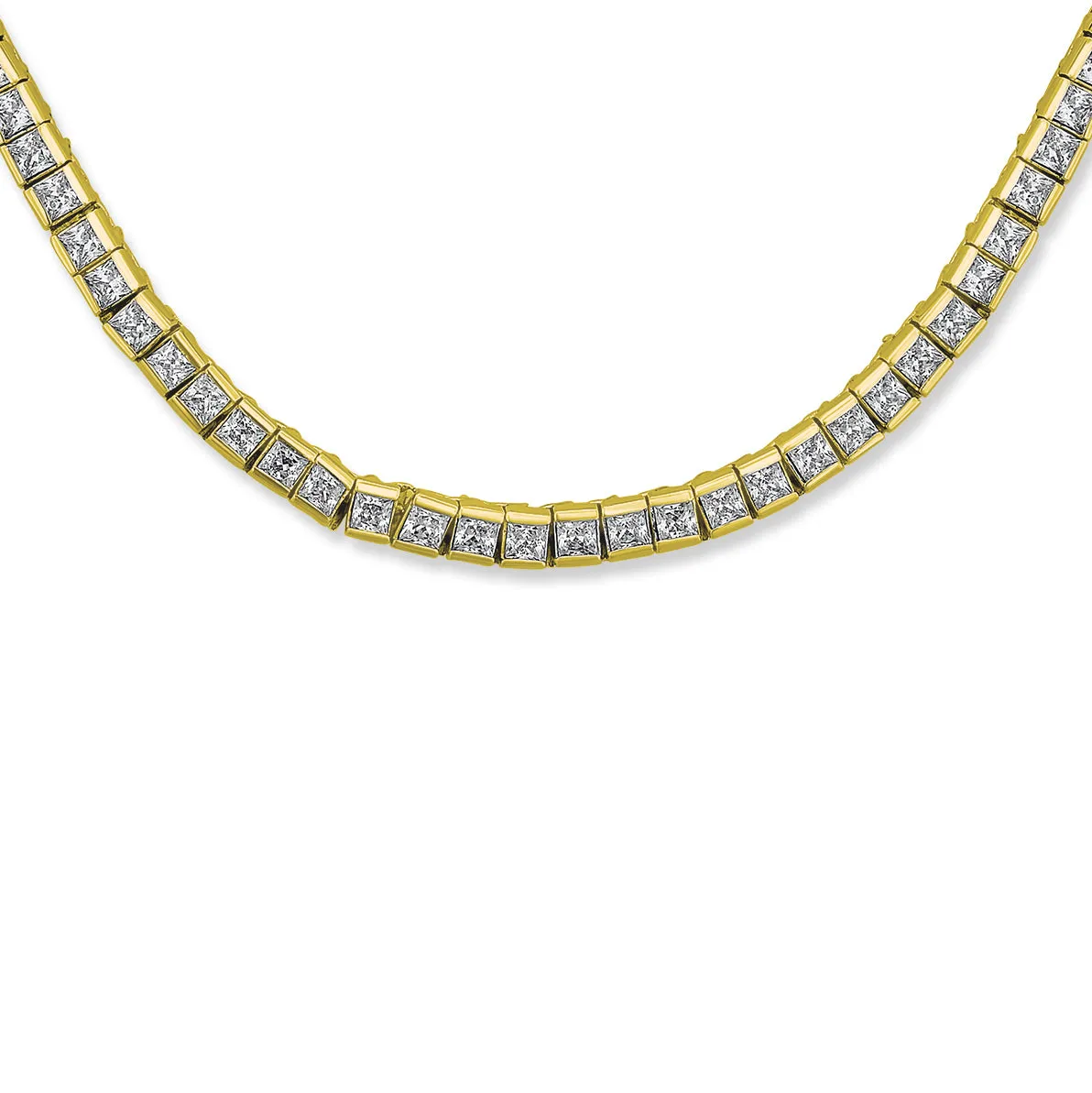 Classic Bridal AAA CZ Prong Set Statement Tennis Necklace Collar Silver Gold