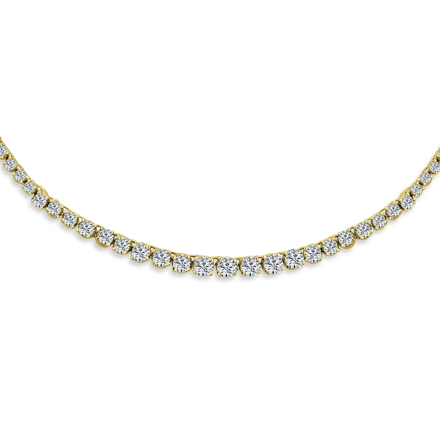 Classic Bridal AAA CZ Prong Set Statement Tennis Necklace Collar Silver Gold