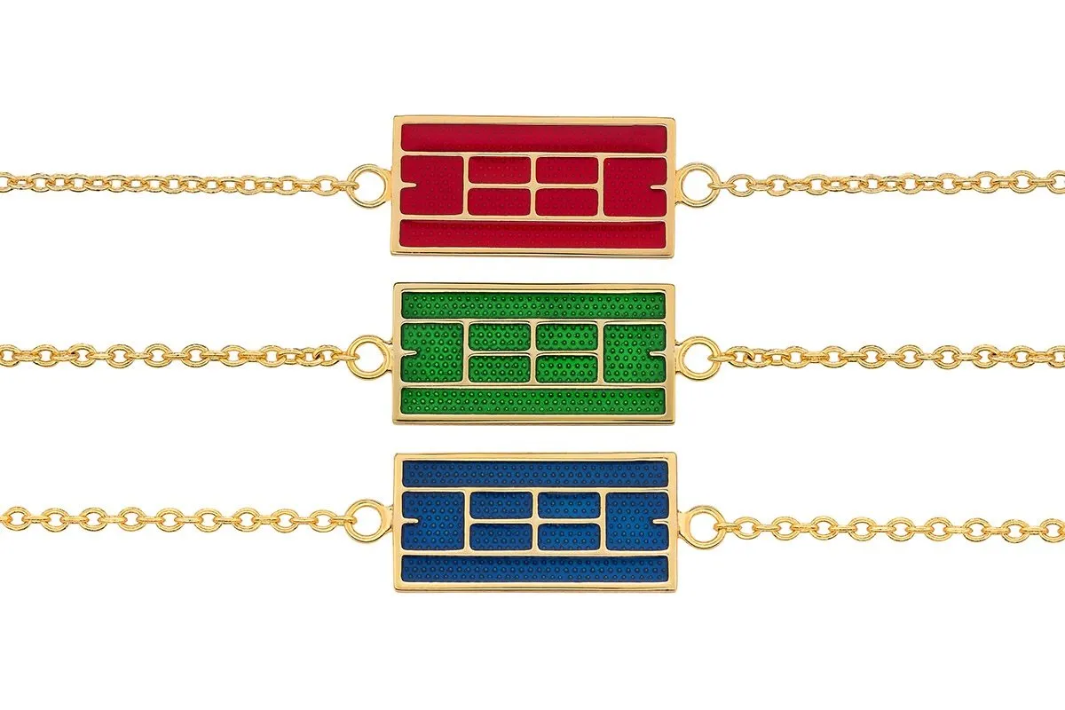 Enamel Tennis Court Anklet Small