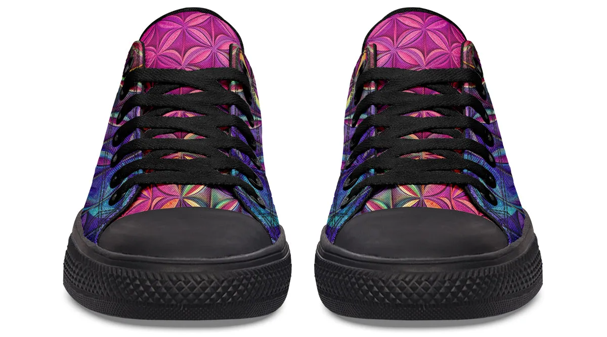 Flower Life Magenta Low Top Shoes