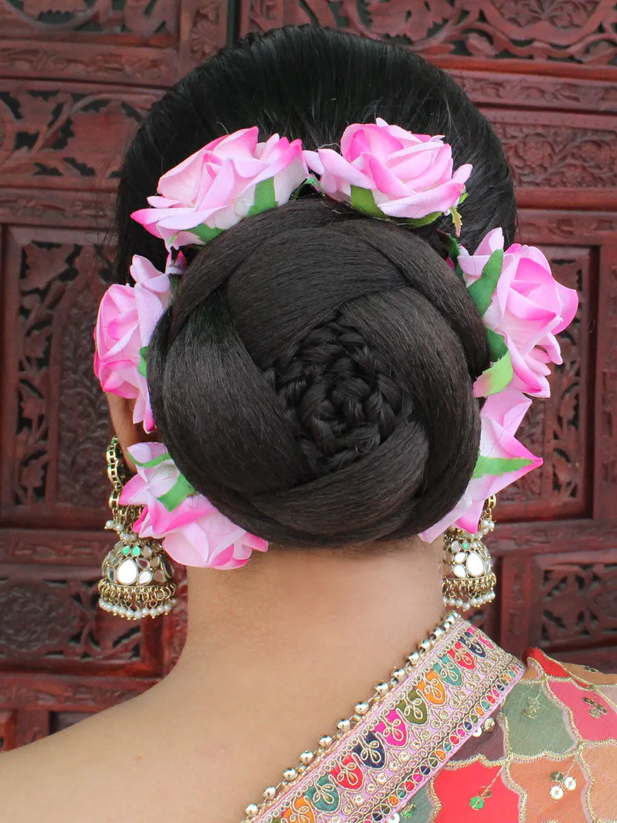 Gul Artificial Flowers Hair Bun Bridal Gajra