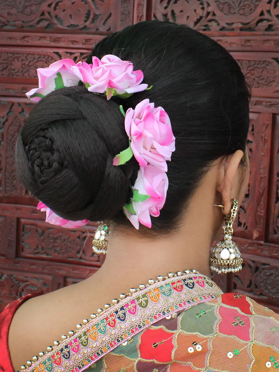 Gul Artificial Flowers Hair Bun Bridal Gajra