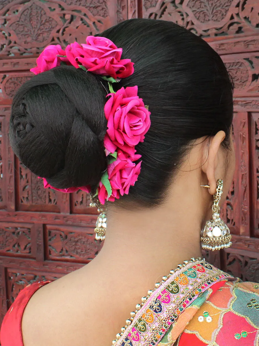 Gul Artificial Flowers Hair Bun Bridal Gajra