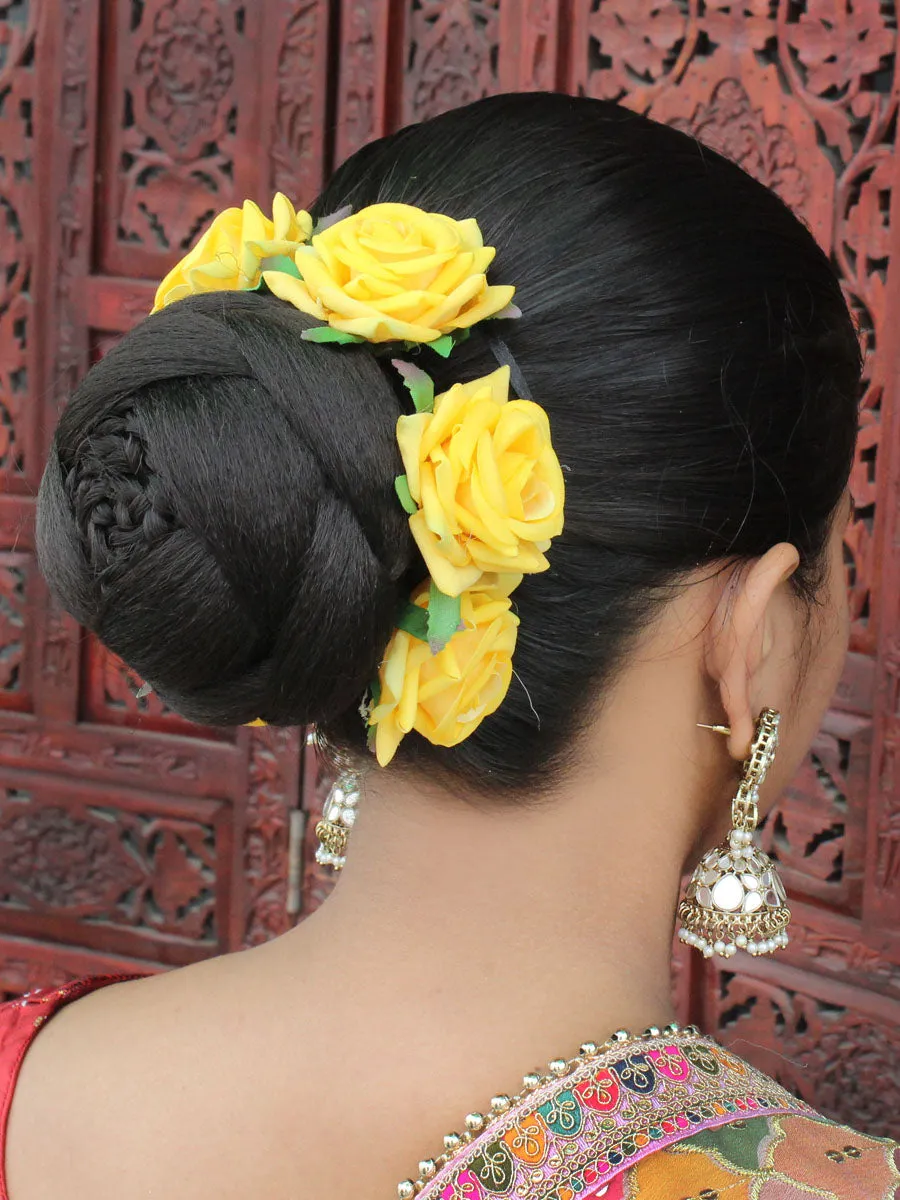 Gul Artificial Flowers Hair Bun Bridal Gajra