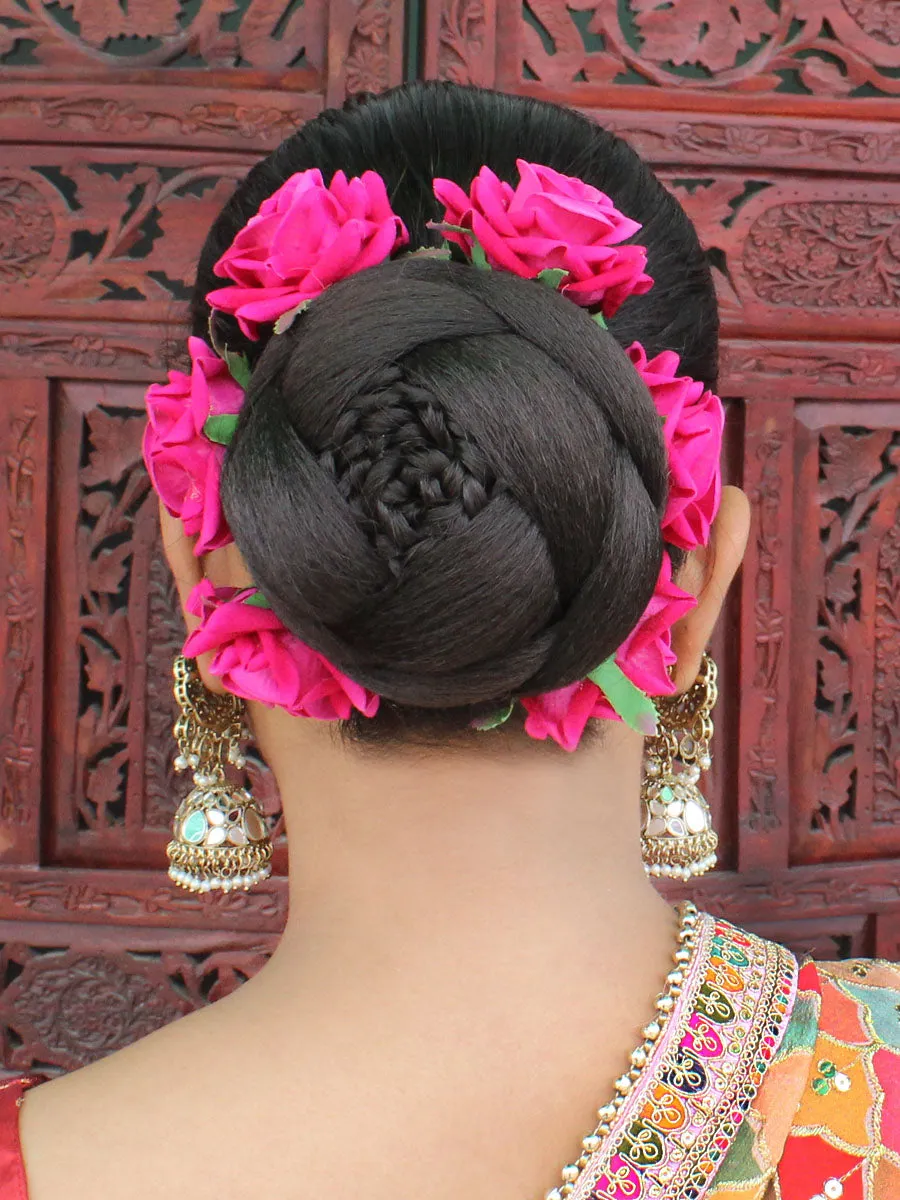 Gul Artificial Flowers Hair Bun Bridal Gajra