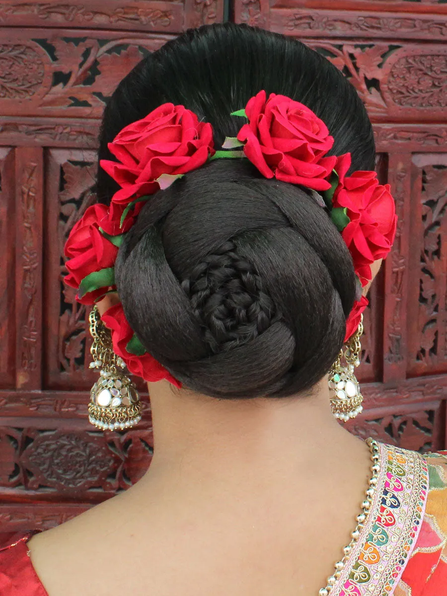 Gul Artificial Flowers Hair Bun Bridal Gajra