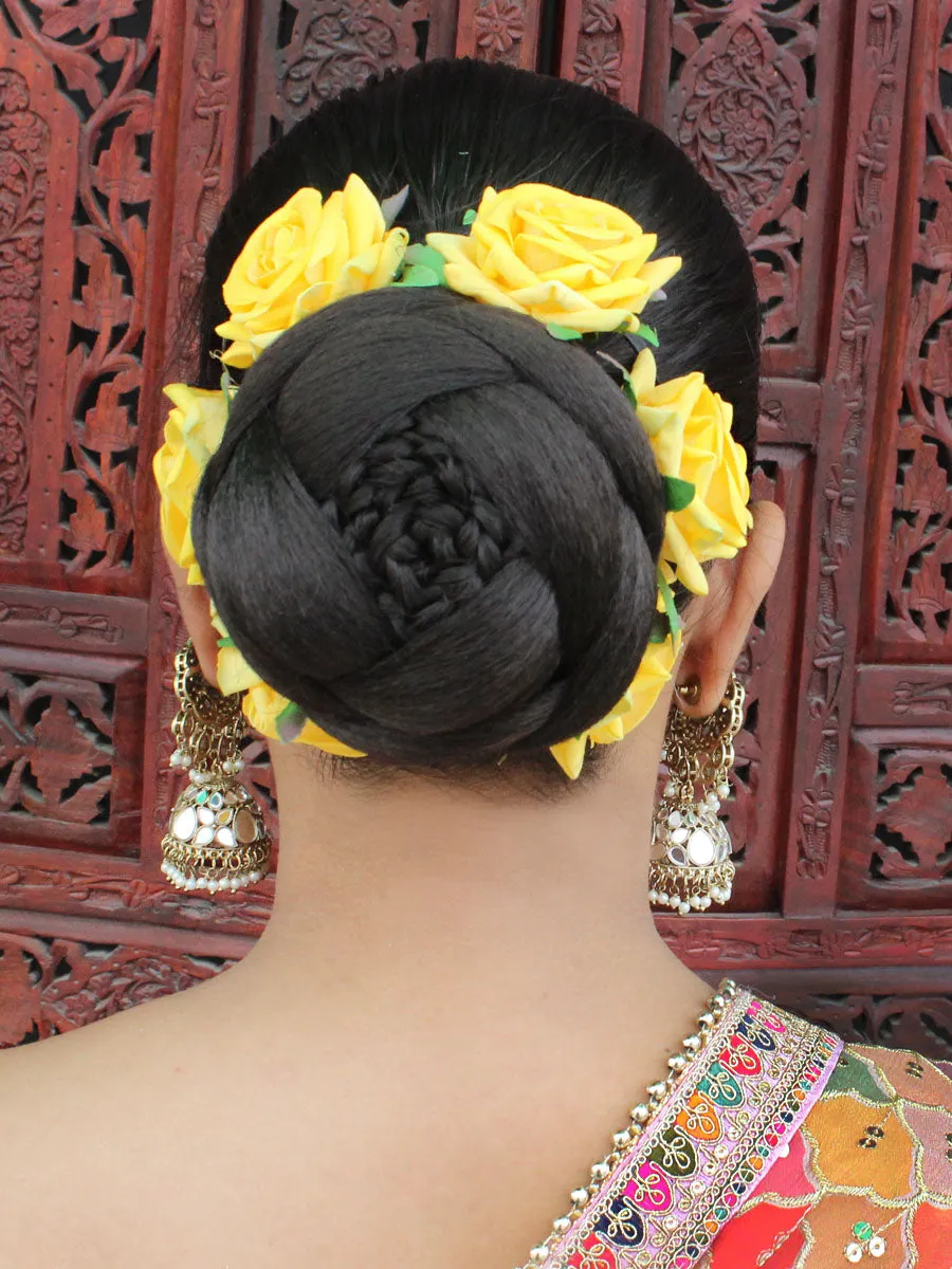Gul Artificial Flowers Hair Bun Bridal Gajra