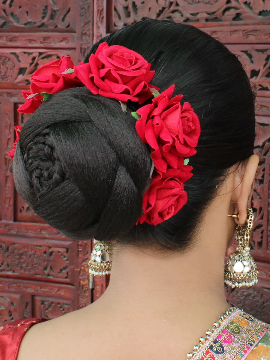 Gul Artificial Flowers Hair Bun Bridal Gajra