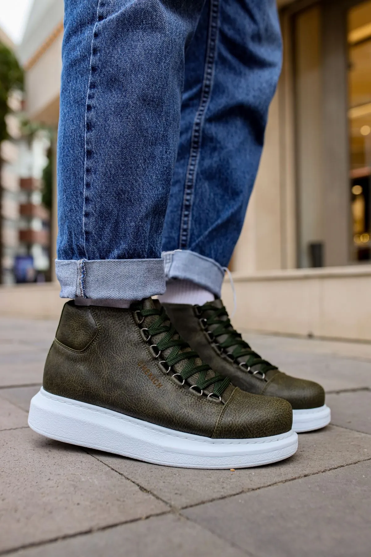 Khaki Mid Top Sneaker CH258