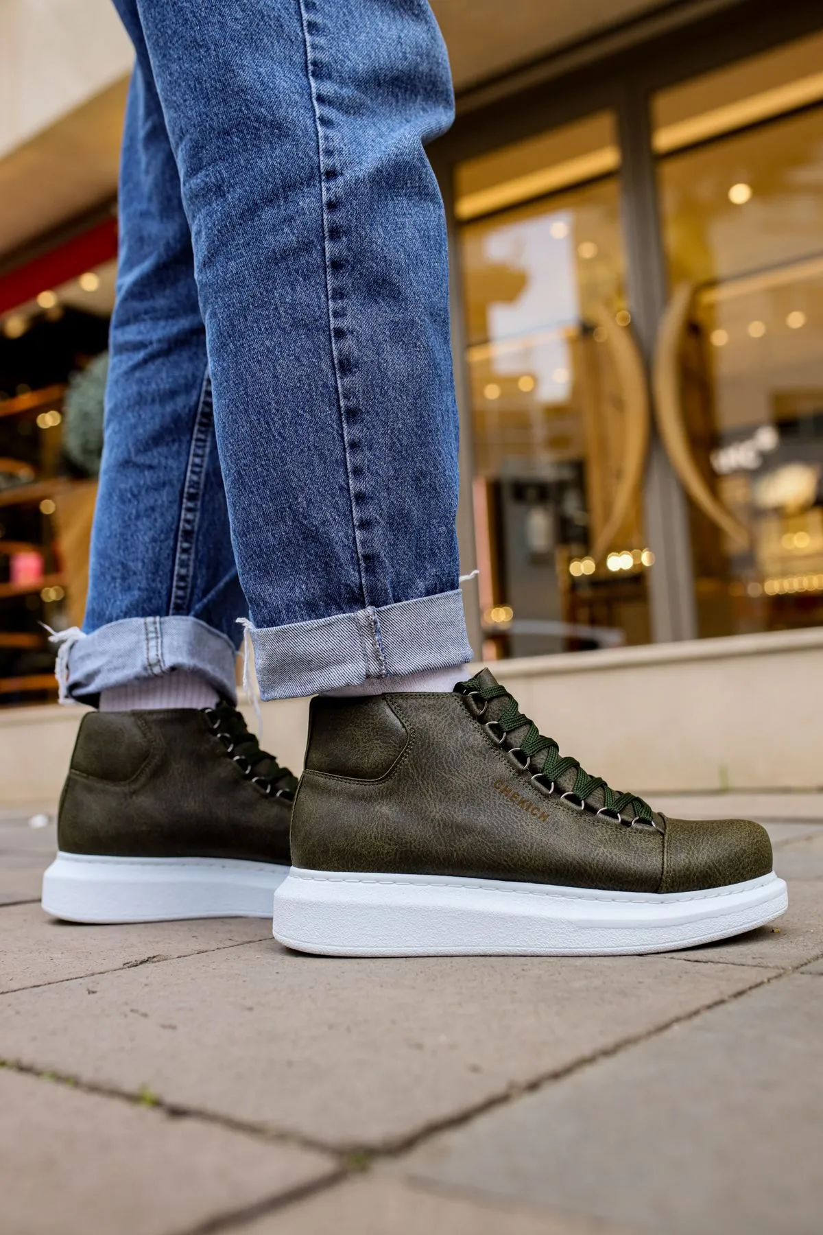 Khaki Mid Top Sneaker CH258