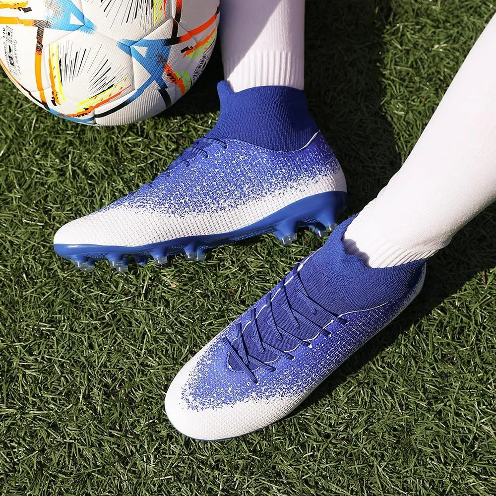 Kids & Men's Soccer Cleats High-Top Football Boots for Youth Professional Training Turf Indoor Outdoor Athletic Sneaker