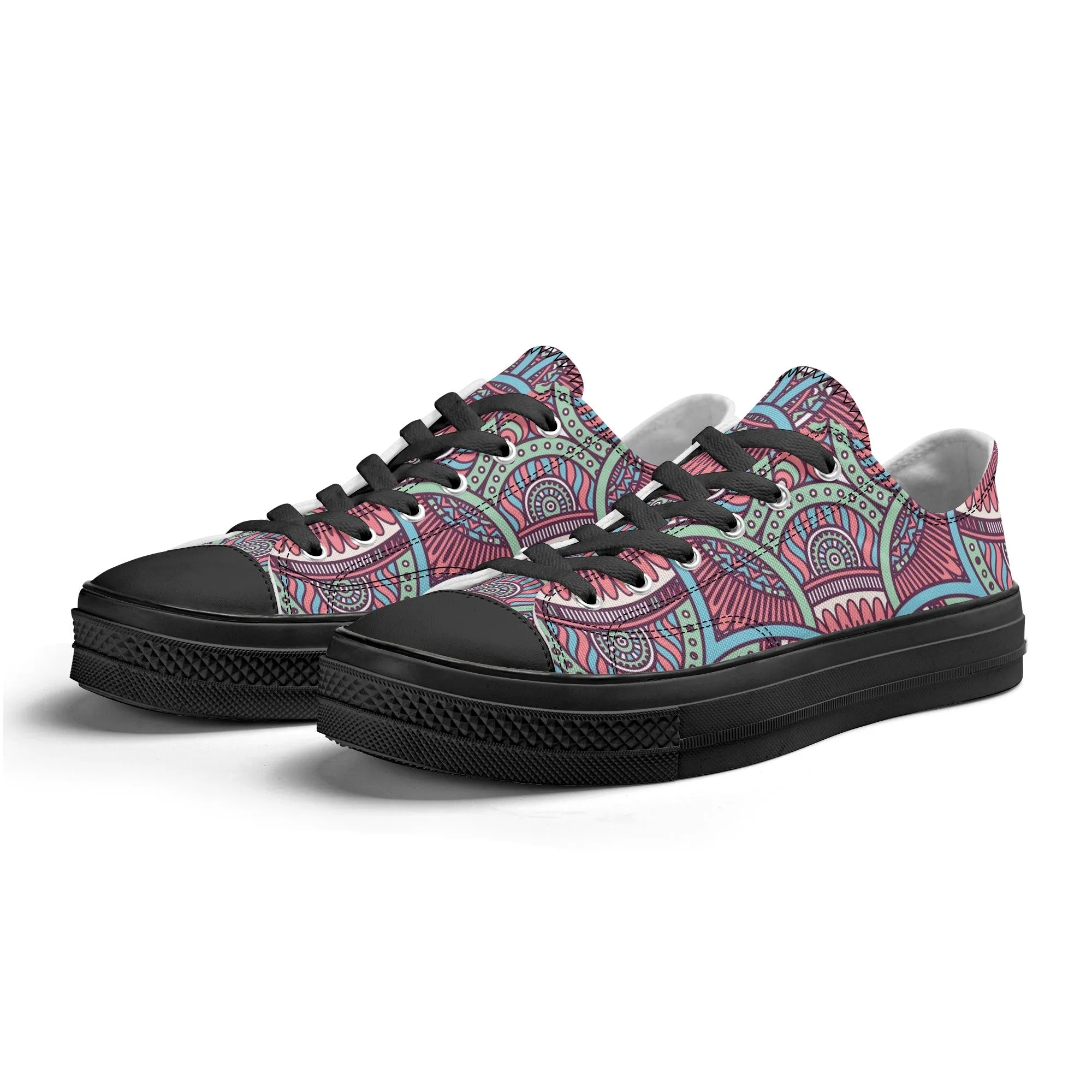 Mandala Pattern - Womens Classic Low Top Canvas Shoes for Footwear Lovers