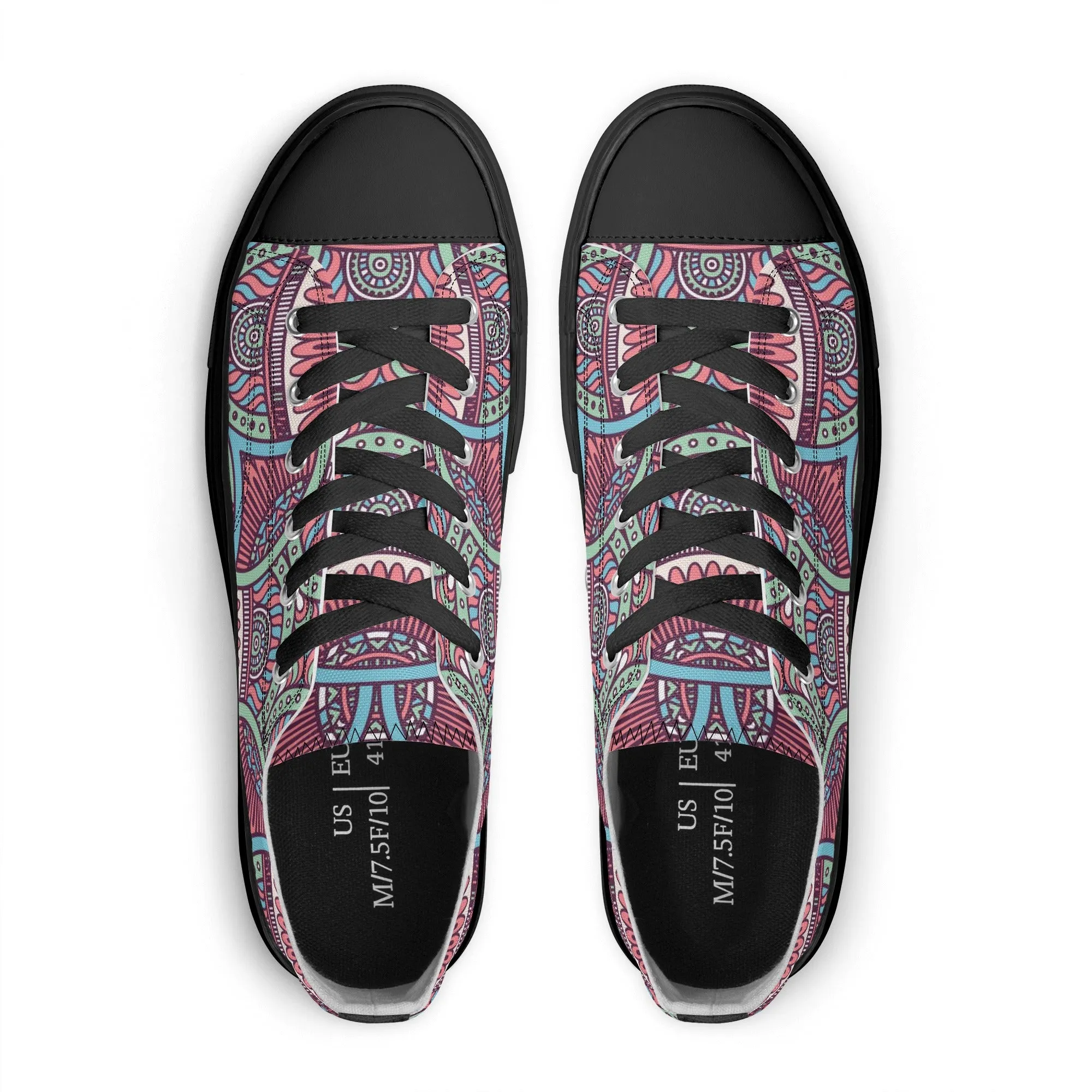 Mandala Pattern - Womens Classic Low Top Canvas Shoes for Footwear Lovers