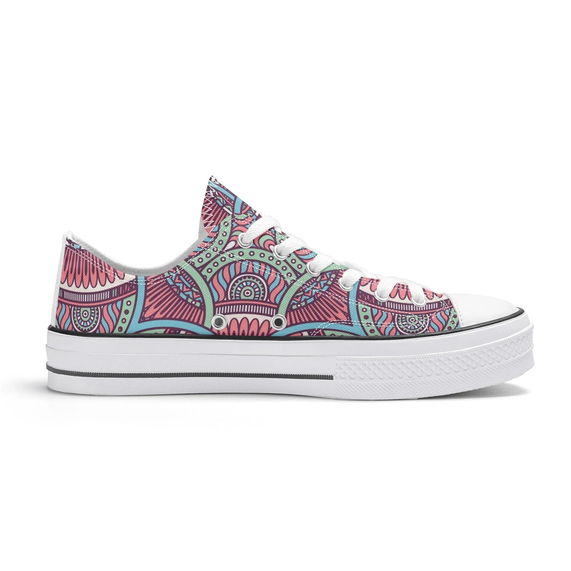 Mandala Pattern - Womens Classic Low Top Canvas Shoes for Footwear Lovers