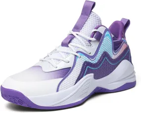 Men's Breathable Mesh Lace Up Basketball Shoes Fashion High-Top Non-Slip Sneakers Casual Gym Sports Tennis Jogging Shoes