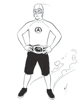 Ricky Fitness! ink drawing