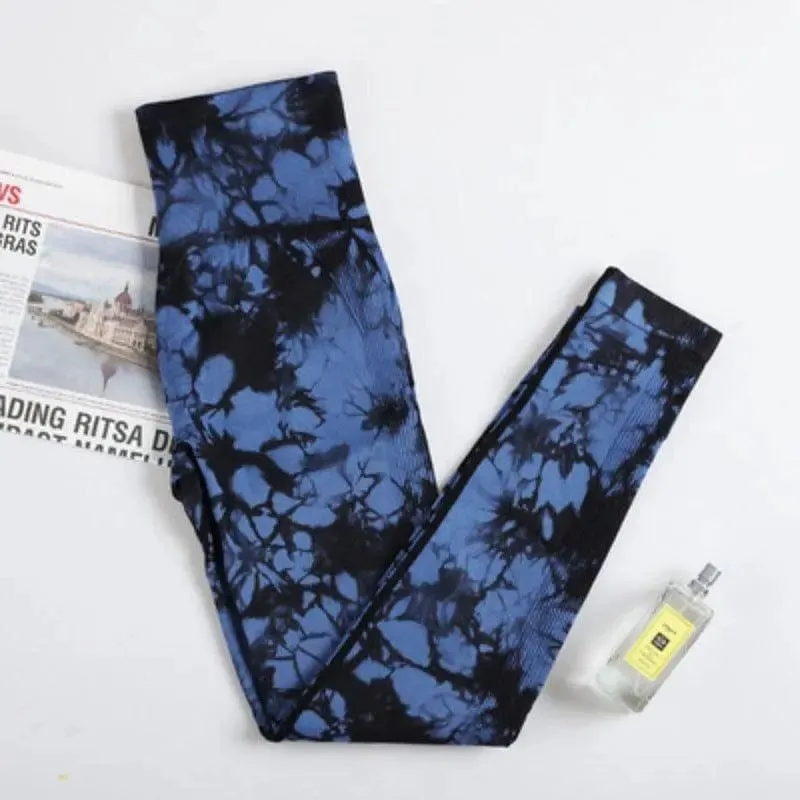 Tie Dye folding non slip butt lifting high waist workout pants women clothes seamless fitness sports yoga leggings