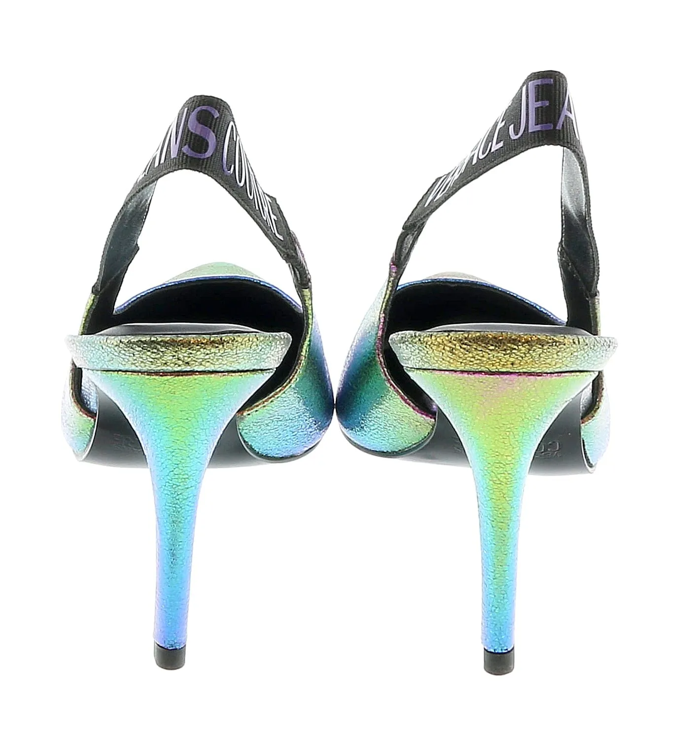 Versace Jeans Couture  Technicolor Print High Heel Slingbacks-