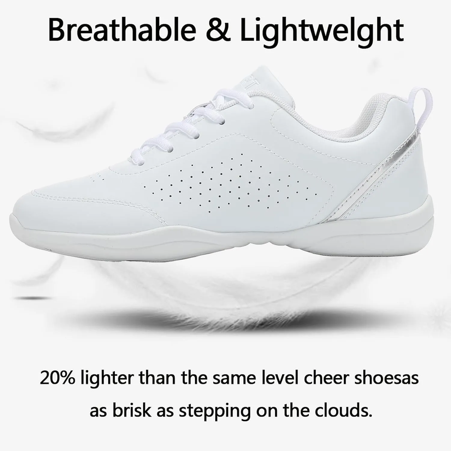 White Cheer Shoes Girls Tumbling Exercise Aerobic Training Dance Cheerleading Youth Comfortable Sneakers Women