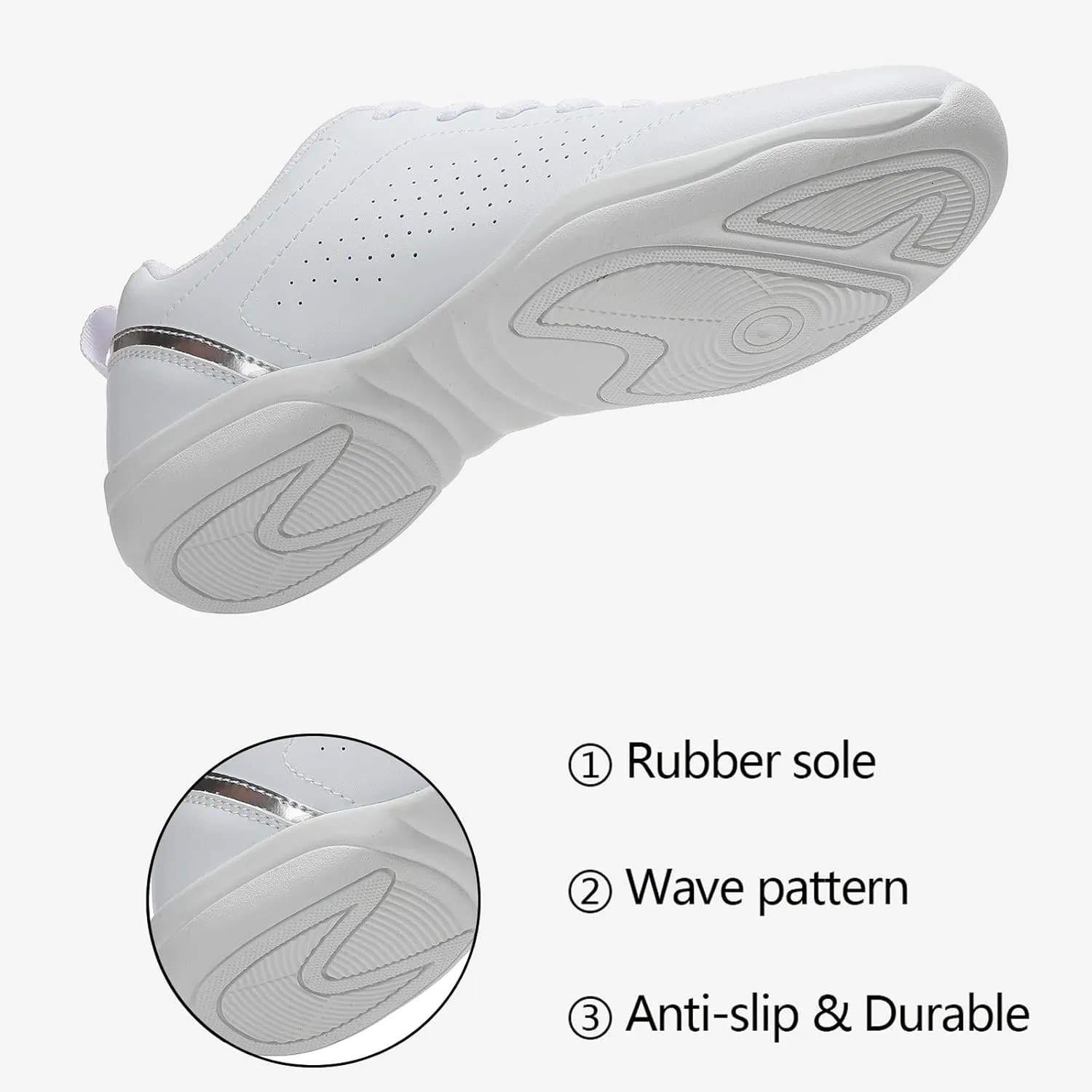 White Cheer Shoes Girls Tumbling Exercise Aerobic Training Dance Cheerleading Youth Comfortable Sneakers Women