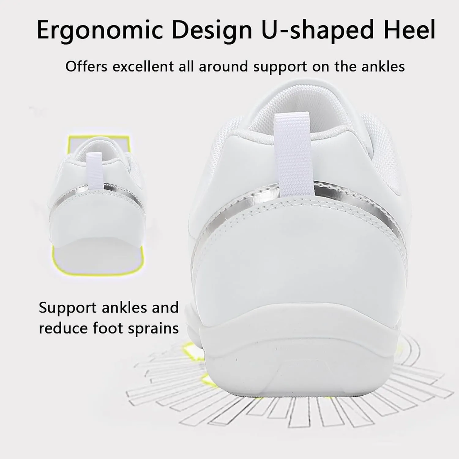White Cheer Shoes Girls Tumbling Exercise Aerobic Training Dance Cheerleading Youth Comfortable Sneakers Women