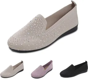Women's Slip On Business Loafers Cushion Breathable Mesh Round Toe Work Shoe, Lightweight Design for All-Day Standing